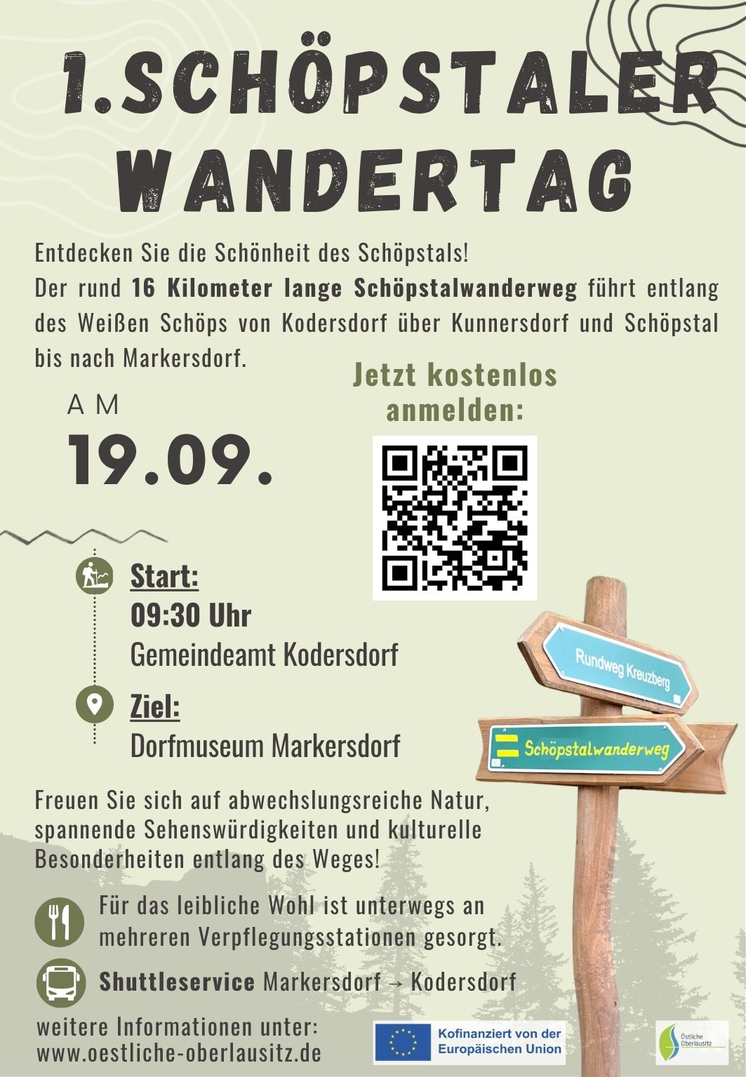 Flyer zum 1. Schöpstaler Wandertag am 19.09.2026