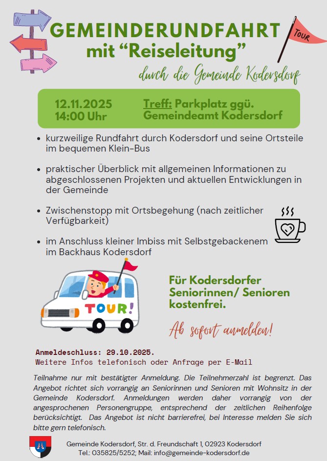 Flyer für die Gemeinderundfahrt am 12.11.2025