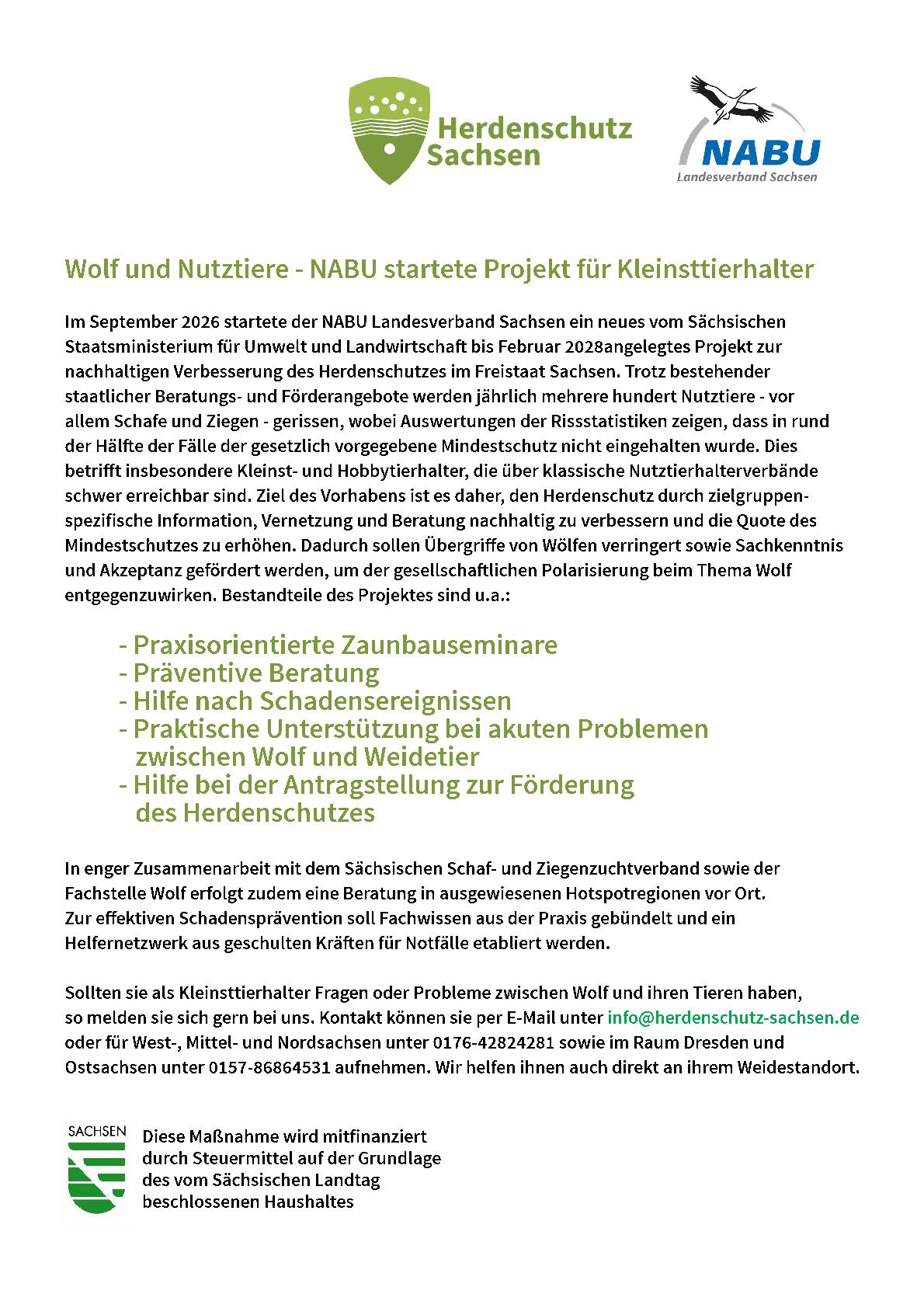 Infoblatt zum NABU Projekt