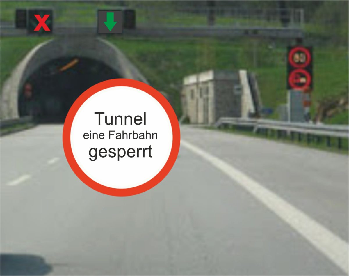 Vollsperrung einzelner Tunnelröhren